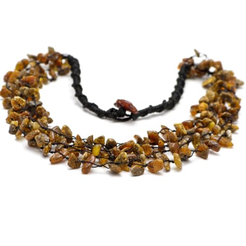 Bernsteinkette Damen aus rohem baltischem Bernstein – Handgefertigte Natur Perlen-Halskette, echtes Stein-Schmuckstück, Geschenk für Frauen & Mütter – Baltic Secret...