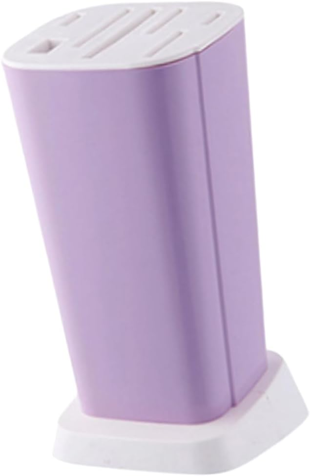 Luxshiny Magnetic Knife Holder Stand Purple Kitchen Countertop Rack Sturdy Holder Multi-partition Storage Detachable for Easy Cleaning