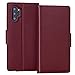 FYY Samsung Galaxy Note 10 Plus Case/Galaxy Note 10 Plus 5G Case Luxury Cowhide Genuine Leather [RFID Blocking] Wallet Case with Kickstand and Card Slot for Galaxy Note 10 Plus/Note 10 Plus 5G WineRed