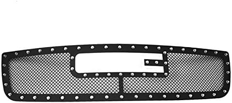 ZMAUTOPARTS Upper Rivet Stainless Steel Mesh Grille [Logo Show] Compatible with 2003-2007 GMC Sierra 1500 2500 HD 3500