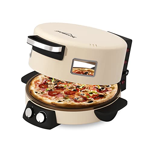 Homelux - Horno eléctrico para pizza (2800 W, 400 °C, temporizador de 30 minutos, placa de piedra refractaria, 40 cm de diámetro)