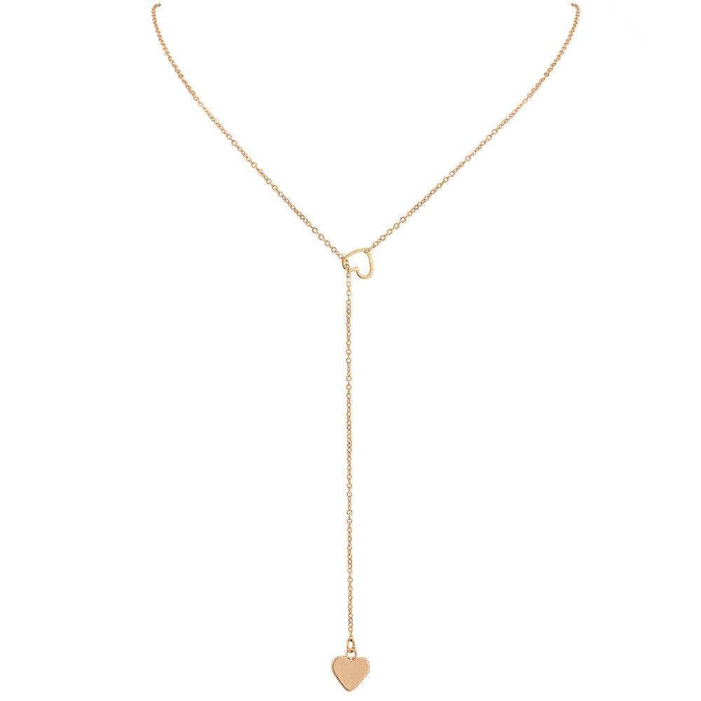 Maverick Stylish N Trendy Non-Precious Metal Heart Pendant Passing Through Hollow Heart Long Chain for Girls & Women; Casual Link Chain Necklace To Gift Your Loved Ones