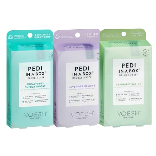 Image of VOESH Pedi in a Box 4 Step, Pedicure Set, At-Home Pedicure, DIY Pedi, Foot Treatment, Pedicure Supplies, Foot Scrub, Foot Spa, Foot Care, Foot Therapy