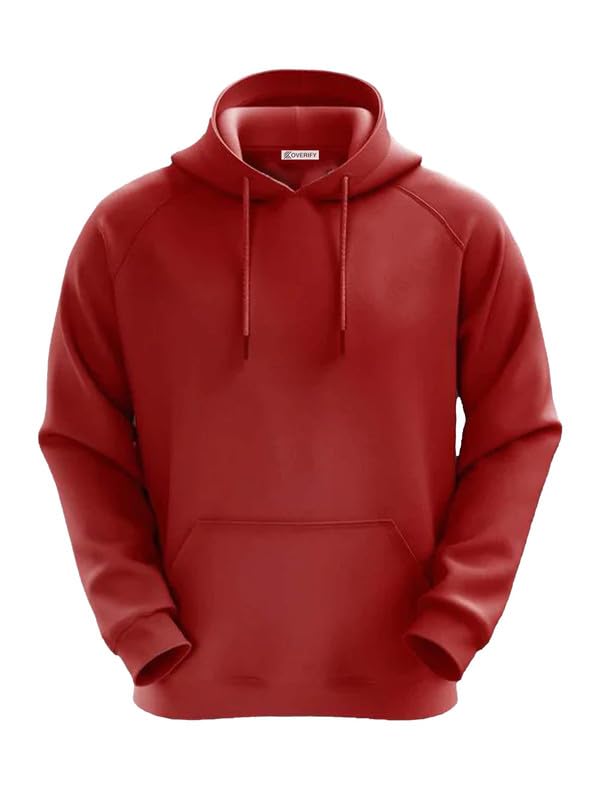 KoverifyWinter wear Relaxed Fit Plain Cotton Blend Full Sleeves Hoodie for Men