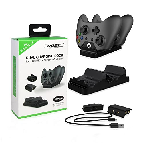 KIT Base carregadora + 2 Baterias Externas + Usb Dobe Para Controle Xbox One (S)/X