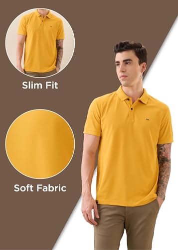 Image of Nostrum Cotton Half Sleeve T-Shirt for Men Boys, Regular Fit, Cherry, Stylish Mens T-Shirts, Polo T Shirt for Man, Collar T Shirts for Men
