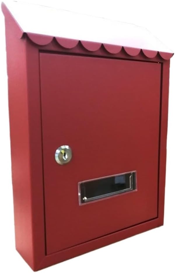 HBJWOV European Courtyard Villas Home Wall Mounted Mailbox Message Box Outdoor Rainproof(White-Dinosaur Doodle4)