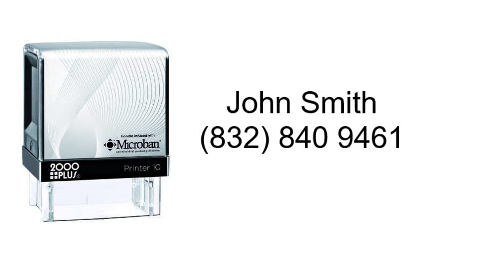 Name and Phone Number Personalized Custom Made Self Inking Rubber Stamp