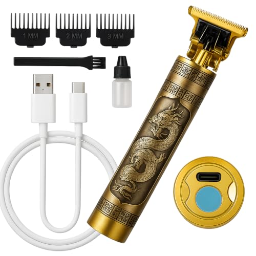Máquina Profissional Dragão Acabamento Sem Fio Cabelo Barba Pezinho...