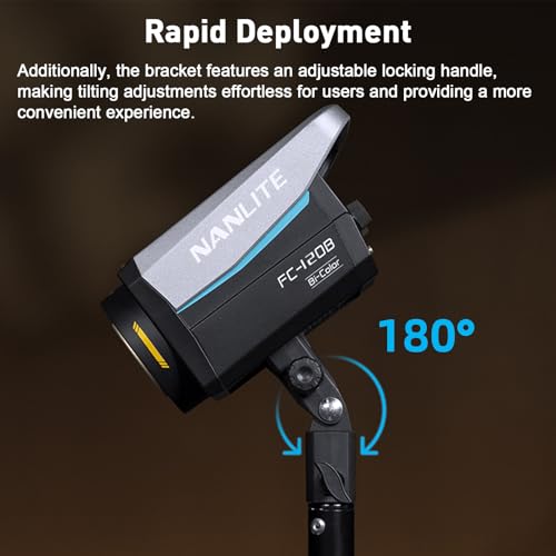 Image of Nanlite FC-120B Bicolor LED Photo and Light 145W 2700K-6500K LCD Display Bluetooth App Control 2.4G DMX /RDM 12 Built-in Effects Photography Lighting for Video Recording Streaming Portrait Outdoor