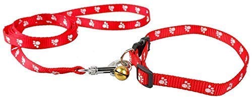 D&C PAWS Nylon Paw Print 10MM Collar Set for Puppies and Cats, Red (Pack of 1 Set) (B0BY4SYWF4) Amazon Price History, Amazon Price Tracker