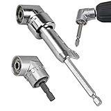 TIMESETL 2er 105° Winkelschrauber Bohrer Adapter mit 1/4-Zoll Schnellwechsel und Magnetischem Bithalter Winkelschraubendreher Winkelschraubvorsatz Winkelgetriebe für Bohrmaschine Werkzeug