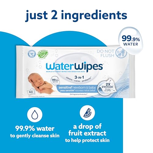 WaterWipes Sensitive+ Newborn & Baby Wipes — 1080 Count (18 Packs) | A Top Pick Among best baby wipes for newborns Image 4