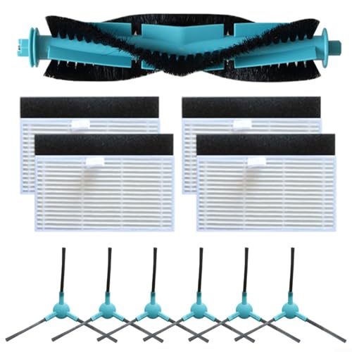Emiif Vacuum Replacement Kit for Ultenic for T10 Lite Vacuum Cleaner, 1 Main Brush+4 Filters+6 Side Brushes