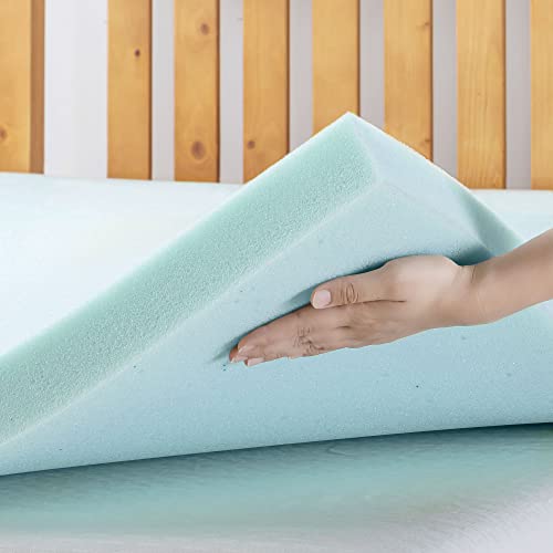 Best Price Mattress 2.5 Inch Ventilated Memory Foam Mattress Topper, Cooling Gel Infusion, Certipur-Us Certified, Queen Blue #TOP3