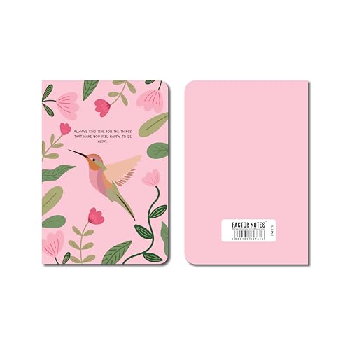 Image of FACTOR NOTES A6 Notebook (Happy to Be Alive) | Ruled, 160 Pages, 90 GSM Thick Paper | Cute Aesthetic Notebook for Women