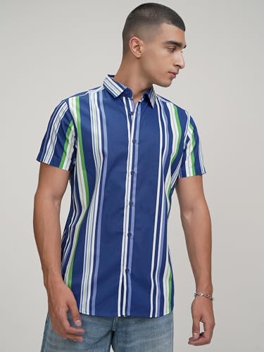Image of Highlander Men's Striped Slim Fit Shirt