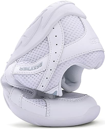 Image of BAXINIER Youth Girls White Cheerleading Dancing Shoes Athletic Training Tennis Walking Breathable Competition Cheer Sneakers