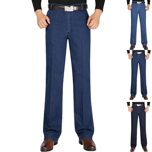 Lunifit Mens Jeans, Jett Jeans for Older Men, Jettjeans Men's Classic Relaxed Straight Fit Stretch Pants for Men Over 60