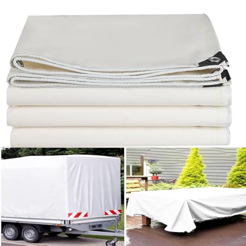 Lona impermeable exterior para evitar lluvia cubiertas de PVC blanco con cuerda 2