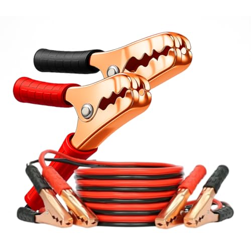 Kit de Cabo para Bateria Transferencia de Carga para Carros e Motos 10MM Chupeta para Bateria Auxiliar de Partida Reforçado com Garras Metálicas Isoladas Automotiva 2,2 Metros