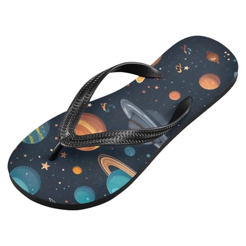 Space Planets Men's & Women's Classical Beach Rubber Sandal Flip Flop Comfortable Slipper 214B2811