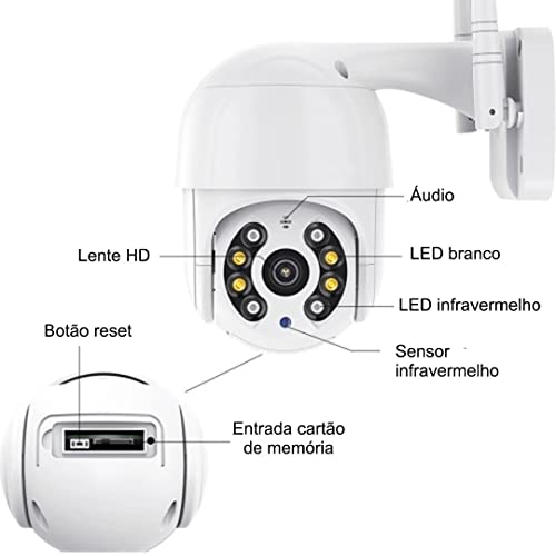 Câmera de Segurança Ip A8 Externa Prova Dágua Wifi Icsee Full Hd 1080p