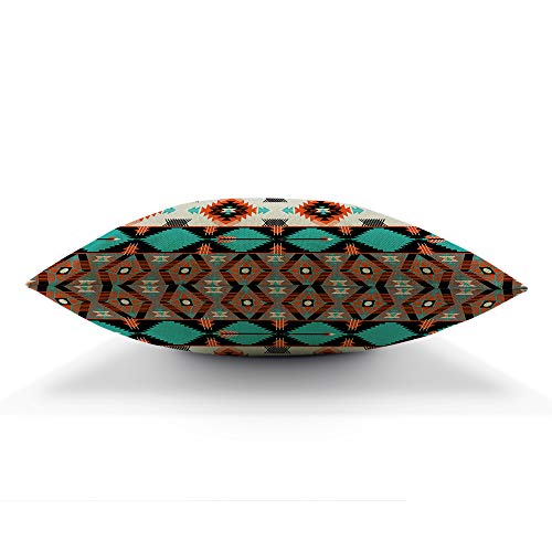 Aoyego PILLOW-RCTNG-A97 Aztec Throw Pillow Cover 12X20 Inch Geometric Diamond Triangles Colorful Bohemian Pattern Tribal Stripes Rectangle Pillow Cases Home Decorative Cotton Linen Cushion Cover thumb #4