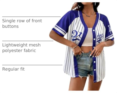 Image of Baseball Jersey Women Baseball Shirts Baseball Team Button Down Jerseys