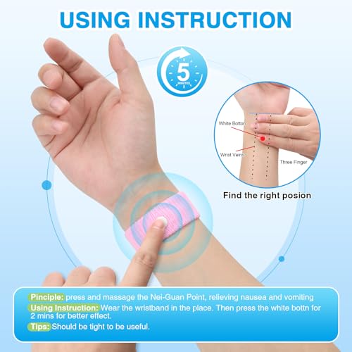 Image of Motion Sickness Bands for Adults and Kid Morning Sickness Relief Through Pressure Point Therapy Seasickness Wristband for Cruise Travel