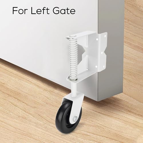 Image of Heavy Duty Gate Wheel for Wooden Gate, Spring Loaded Gate Caster Wheel, Farm Gate Wheel with 220 Lbs Capacity, 360 Swivel, for Left Gate