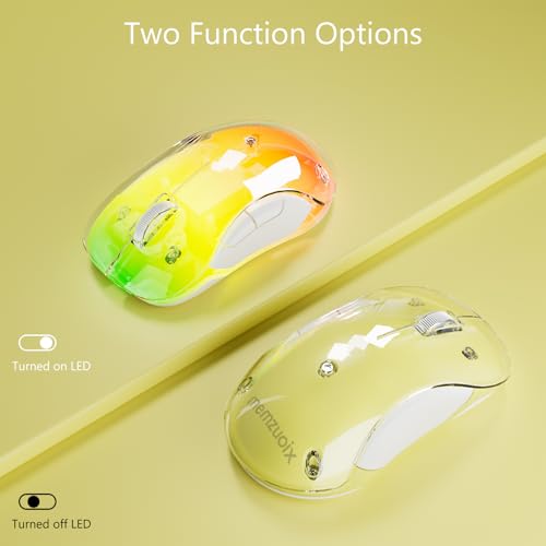 Image of memzuoix 2.4G Wireless Mouse with Customizable Cover & 9-Color LED - Rechargeable Ergonomic, 1400 DPI, 5 Buttons, USB Receiver for PC /Mac - Yellow