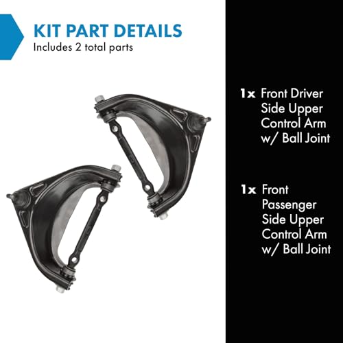 TRQ Front Upper Driver and Passenger Side Control Arm and Ball Joint Set 2 Piece Compatible with 94-99 Dodge Ram 1500 Rear Wheel Drive 94-99 Ram 2500 Rear Wheel Drive 94-99 Ram 3500 Rear Wheel Drive - Image 3