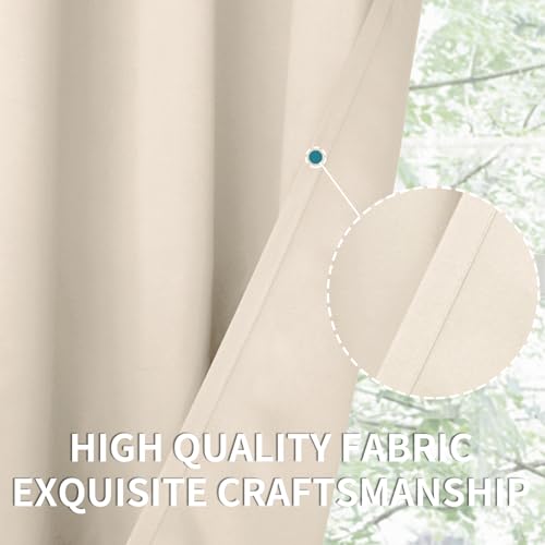 BGment Champagne Curtains 63 Inch Long - Wedding & Party Backdrop Drapes Elegant Room Darkening Thermal Insulated Window Treatments for Birthday Home Decor, Set of 2 Panels, 42 x 63 Inch