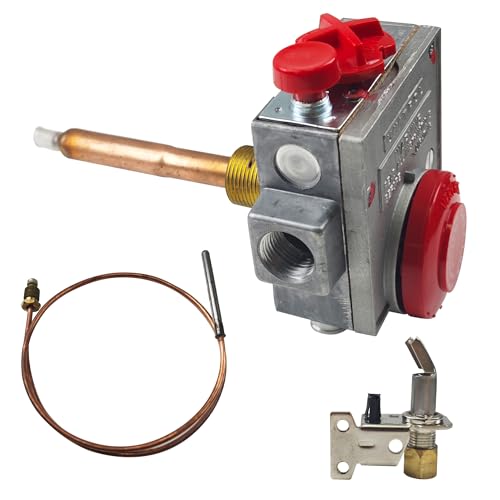 110-326 Gas Water Heater Valve Natural Gas Water Heater Thermostat Water Heater Replacement Parts Gas Control Valve with 3.8 Shank 2.2 W.C Copper Probe (Replacement Parts Kit)