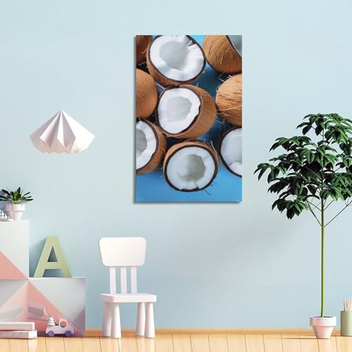 Décoration murale artistique moderne noix de coco 40x60cm tableau suspendu