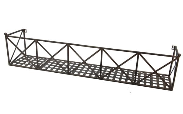 ecosoul Blumenkasten Russo Metall Blumenwandkorb H/B/T 23/110/22 cm Eisen, dunkelrostfarben lackiert zur Befestigung an der Außenwand Wandhalterung länglich rechteckig