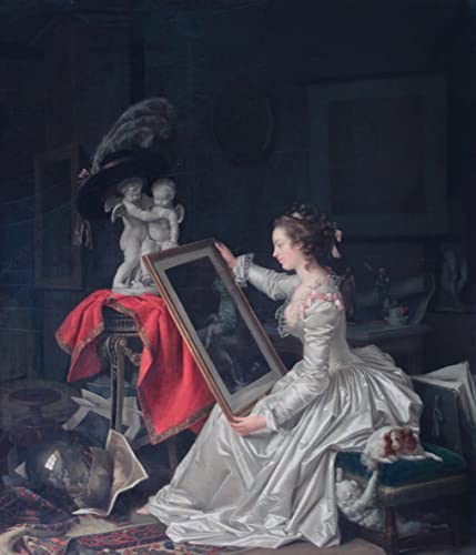 Portrait tableaux toile Fragonard pour sublimer un mur blanc vide 60x90cm