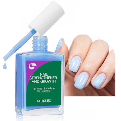 Gelike ec Endurecedor de Uñas Crecimiento Rellenador de Uñas: Reparador para uñas finas dañadas y quebradizas Rellenador de surcos rosa