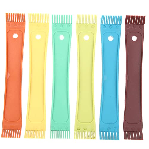 UKCOCO 6個 エアコンフィンコーム 櫛 フィン ツール ラジエターコーム コンディショナー エアコンクリーナー エアコンベント フィンコーム ラジエーター ブラシ プラスチック