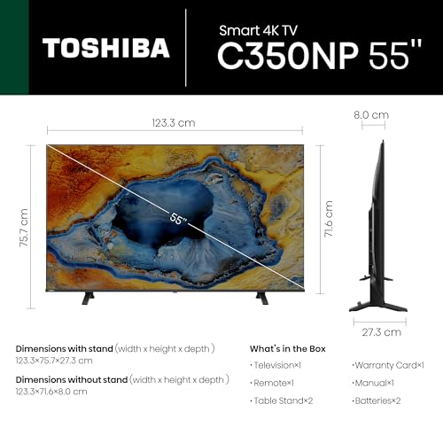 TOSHIBA 139 cm (55 inches) C350NP Series 4K Ultra HD Smart LED Google TV 55C350NP (Black) - Image 4