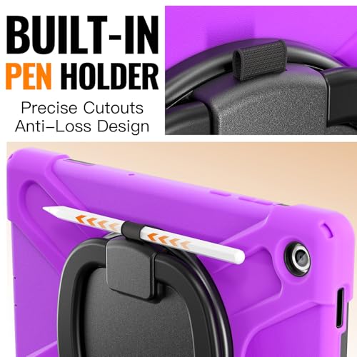 Coque Samsung Galaxy Tab A11 Plus violette antichoc avec support rotatif et écran intégré 11" - 2