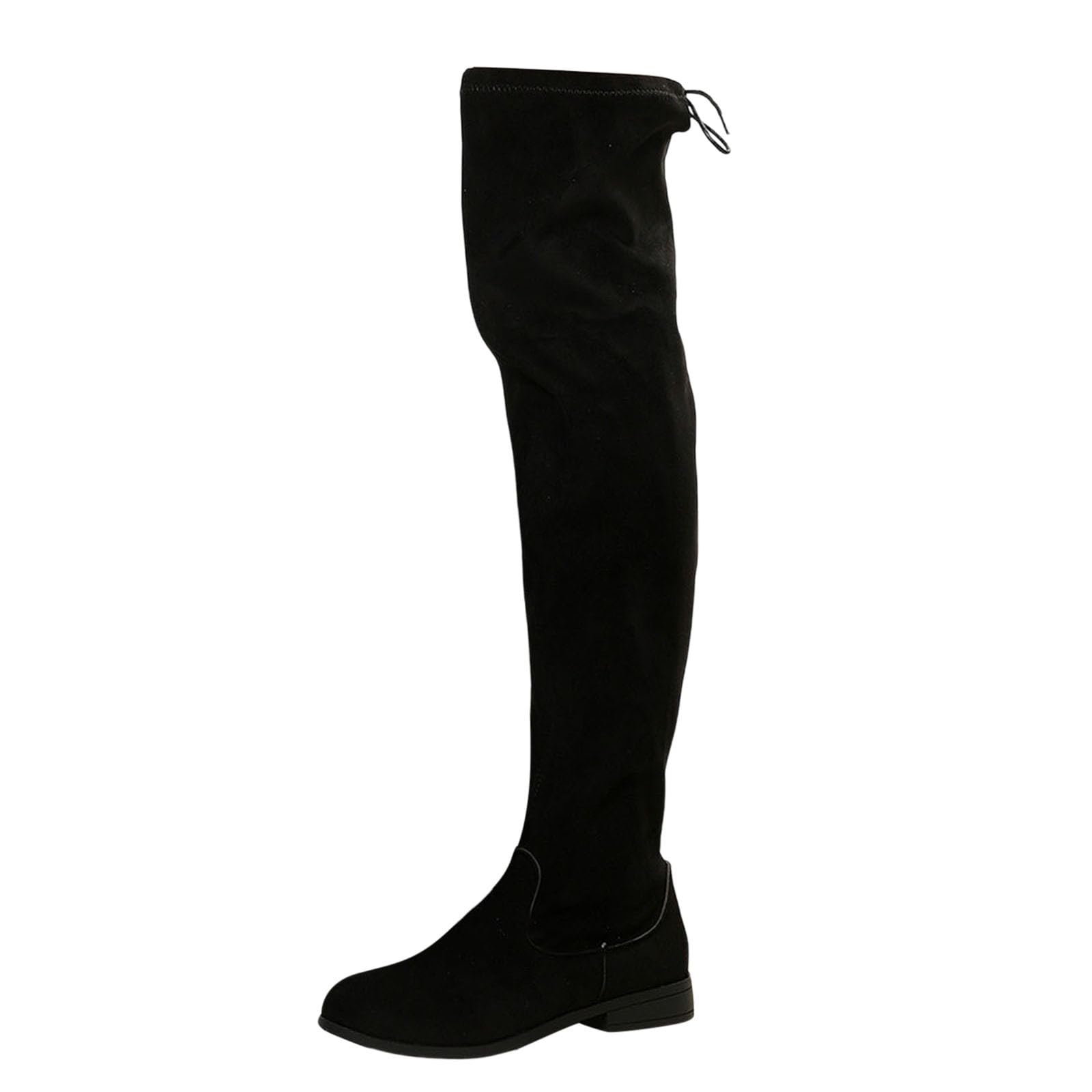 Botas por encima de la rodilla de invierno con tacón bajo cómodo 8