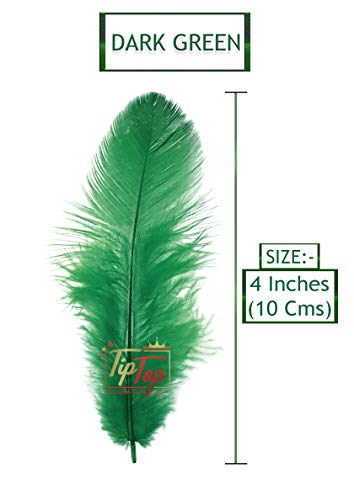 Image of Natural Dyed Feathers 10 cm (80 pieces) (Dark Green)