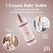 Jili All-in-One Baby Bottle, Insulated Stainless Steel Bottle with Formula Container, Anti-Colic Nipple, and Leak-Proof Lid, Baby Essentials for Travel, BPA and Phthalates-Free, Rose, 8 oz.