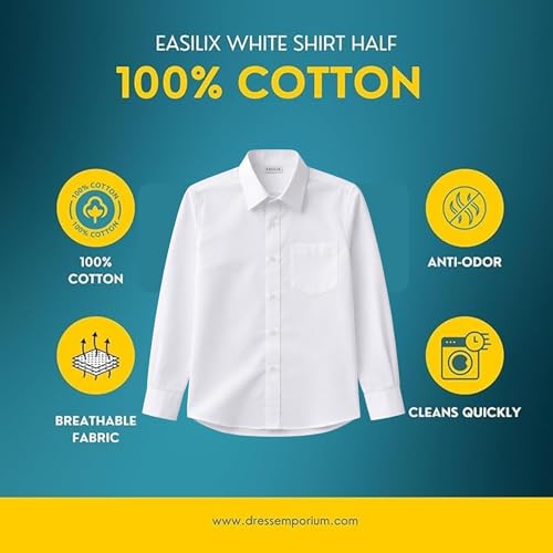 Image of White Shirt Full Sleeve 100% Cotton | Unisex | School Uniform