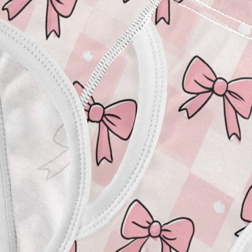 Wusikd Cute Pink Bows Checkered Boys' Underwear Cotton Boys Briefs Soft Toddler Underwear 2T 5