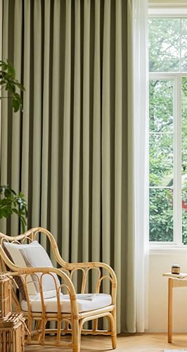 Musihy Cortina opaca térmica, elegante color verde claro, con aislamiento térmico, cortinas de oscurecimiento de habitación con ojales para sala de estar, 52 pulgadas de ancho x 84 pulgadas de largo