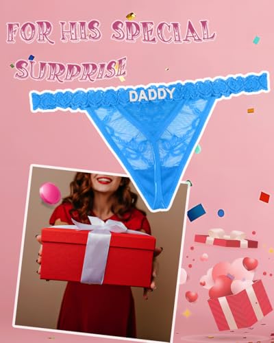 Image of Sexy Underwear for Women Lace Panties Sexy Thong with Funny Rhinestone Letters for Couple Gifts