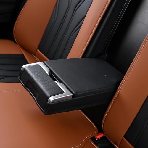 Image of FLORICH Rear Seat Covers Leather Car Seat Covers Waterproof Back Seat Cover Automotive Seat Covers Universal Seat Cushion Protector for Most Cars Trucks SUV-Brown&Black
